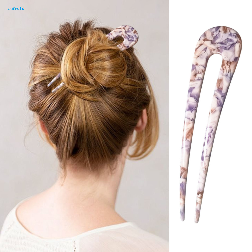 Smooth Edge Hair Clips Lightweight Sticks 3 Pcs Style U-shaped Pins Acetate Forks for Women Girls Versatile Diy Hairstyl
