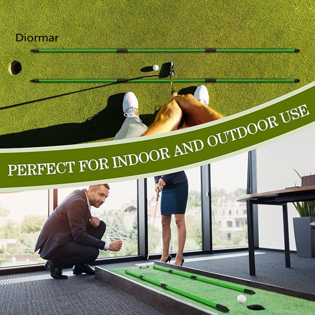 Golf Alignment Stick Lightweight Training Aid 2pcs Rods 3 Section Collapsible Fiberglass Swing Putting Direction Indicat