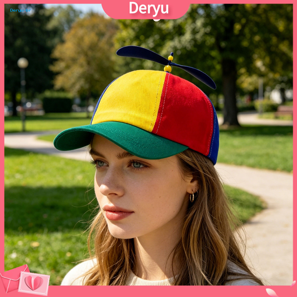 Wind Rotating Hat Lightweight Summer Bamboo Dragonfly Breathable Cotton Sun with Adjustable Buckle Colorful Baseball Cap