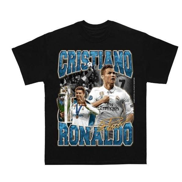 Camiseta Cristiano Ronaldo CR7 Vintage 100% Algodão Unissex - Envio Imediato