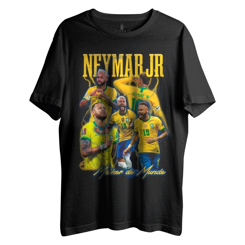Camiseta Algodão Unissex Neymar Jr Copa do Mundo Vintage Envio Imediato