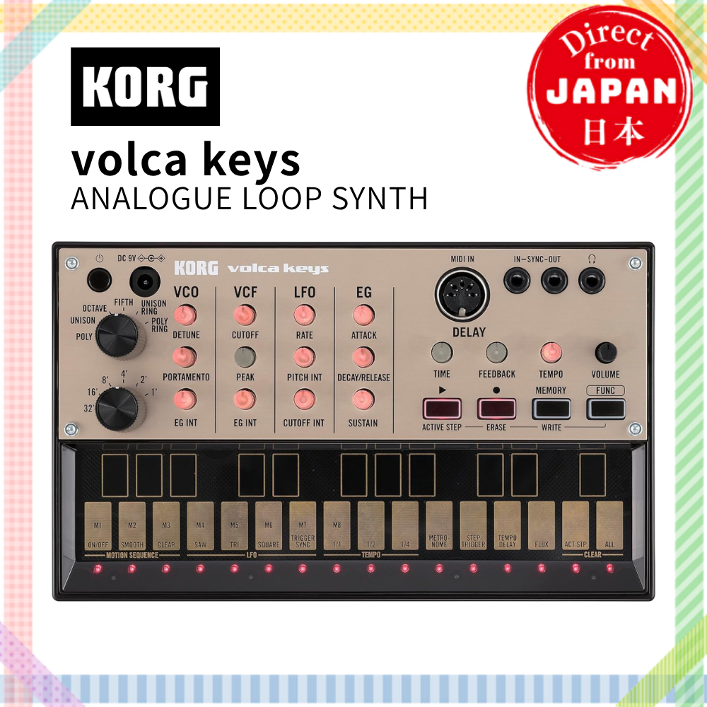 KORG Volca Keys Analog Loop Synthesizer | Sintetizador compacto | Sequenciador integrado | Autêntico | Fabricado no Japão 【Direto do Japão】