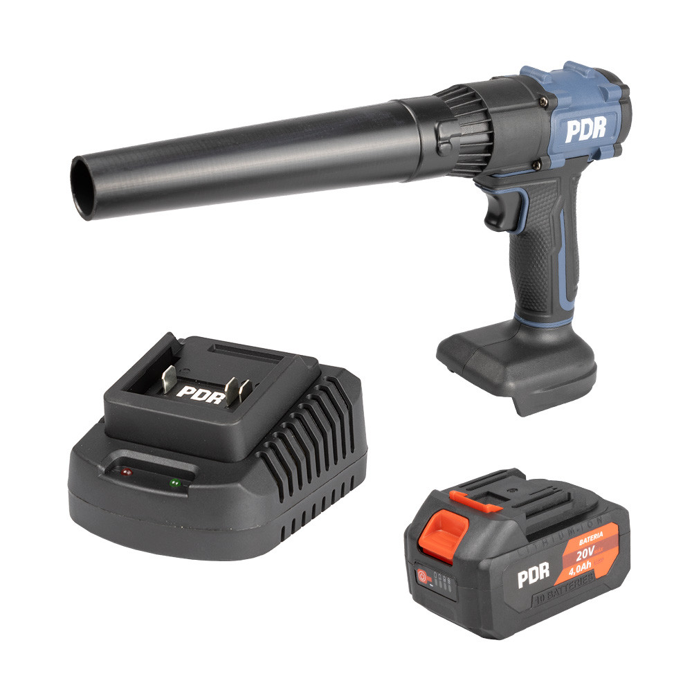 Soprador Automotivo a Bateria 20V Motor BL PDR B360 com Bateria 20V 4Ah B04S e Carregador de Bateria BC02S (Bivolt)