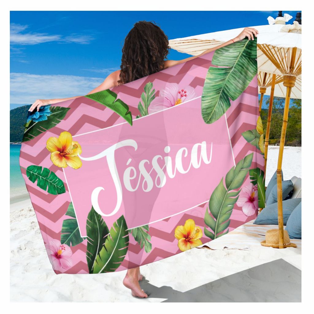 Canga Saída De Praia Personalizada com nome BC02