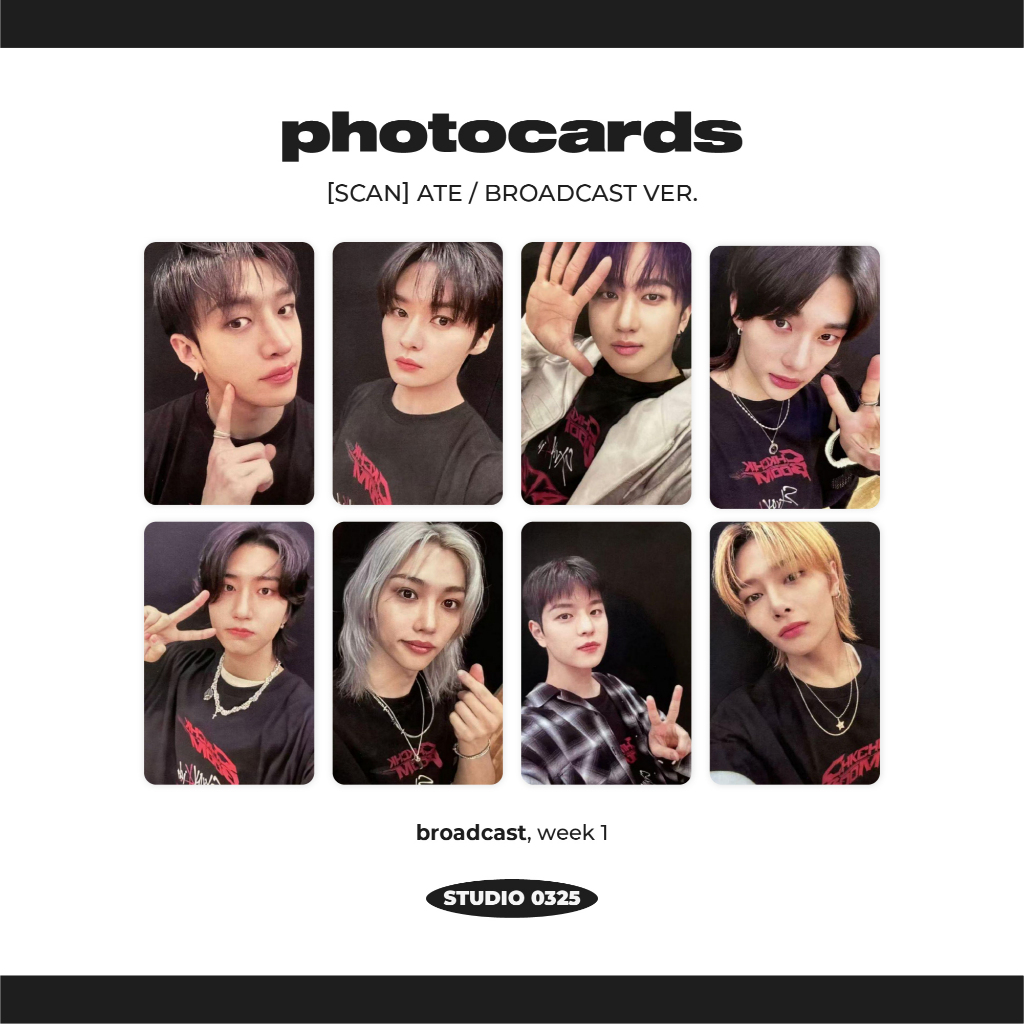 kit photocards fanmade stray kids - ate | broadcast (chk chk boom) ver.