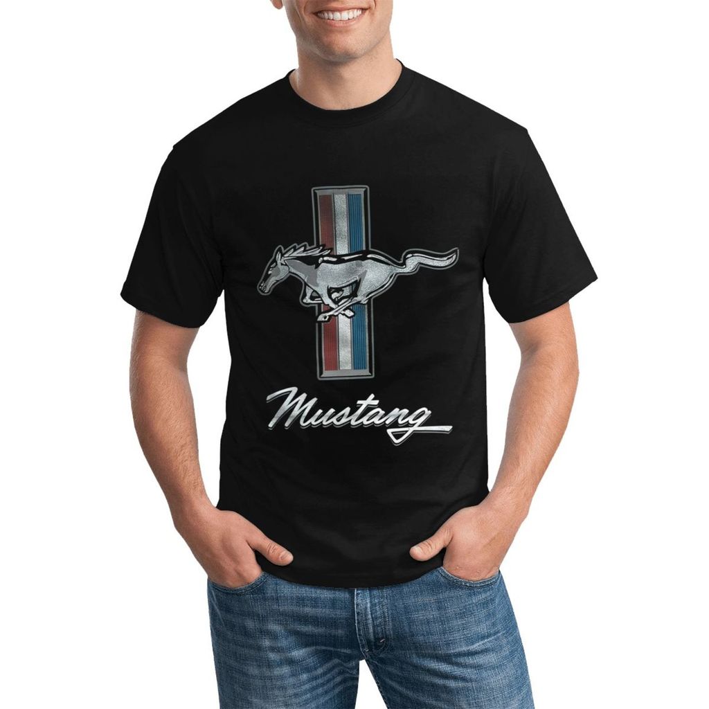 Ford Motors Classic Mustang Logo Shelby Muscle Car Moda Plus Size Camiseta De Algodão Com Design Exclusivo