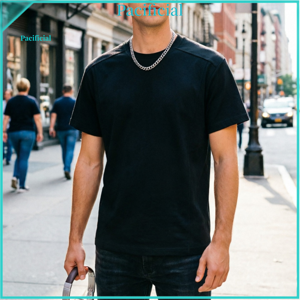 Soft Fabric Men Tee Simple Crew Neck Men's Casual T-shirt Breathable Loose Fit Solid Color Stylish Daily Wear for Street