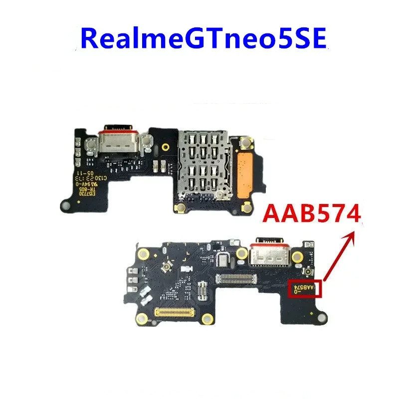 Para Realme GTNEO5SE plugue traseiro placa pequena Interface de carregamento Slot para cartão microfone titular cabo mic