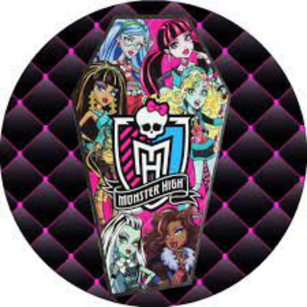Capas De Mini Painel Redondo Festa Mesa Boneca Gótica Menina High Monsther Desenho Série Legal