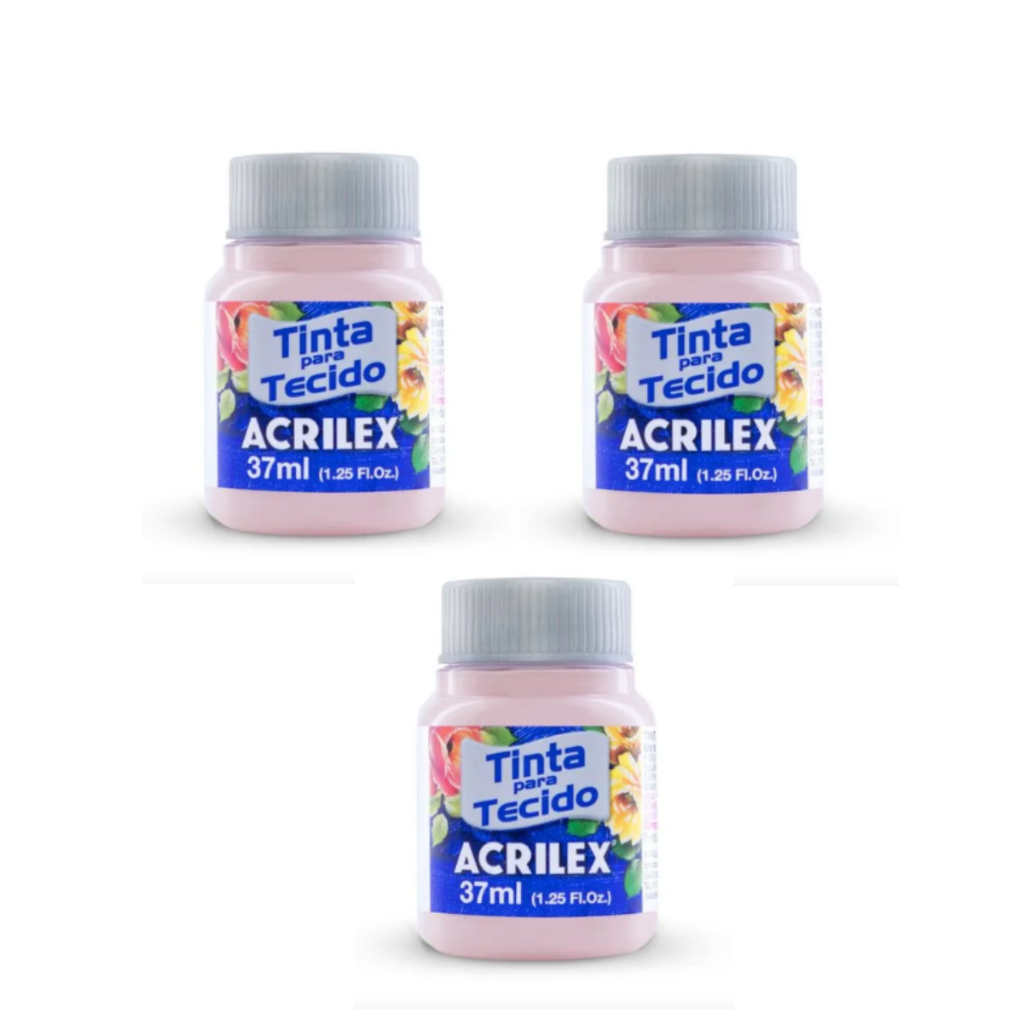 Kit 03 unidades Tinta para tecido 37 ml ROSTINHO DE BONECA 6259