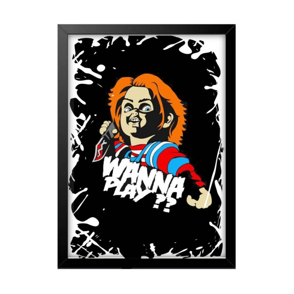 Quadro Decorativo Chucky Boneco Assassino Poster Filme Quarto Sala Escritório