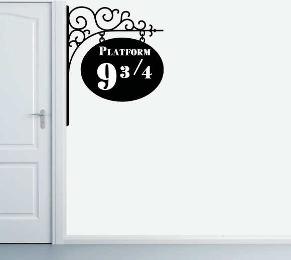 Adesivo de Parede Harry Potter Plataforma 934 Papel de Parede Recortado Auto Colante
