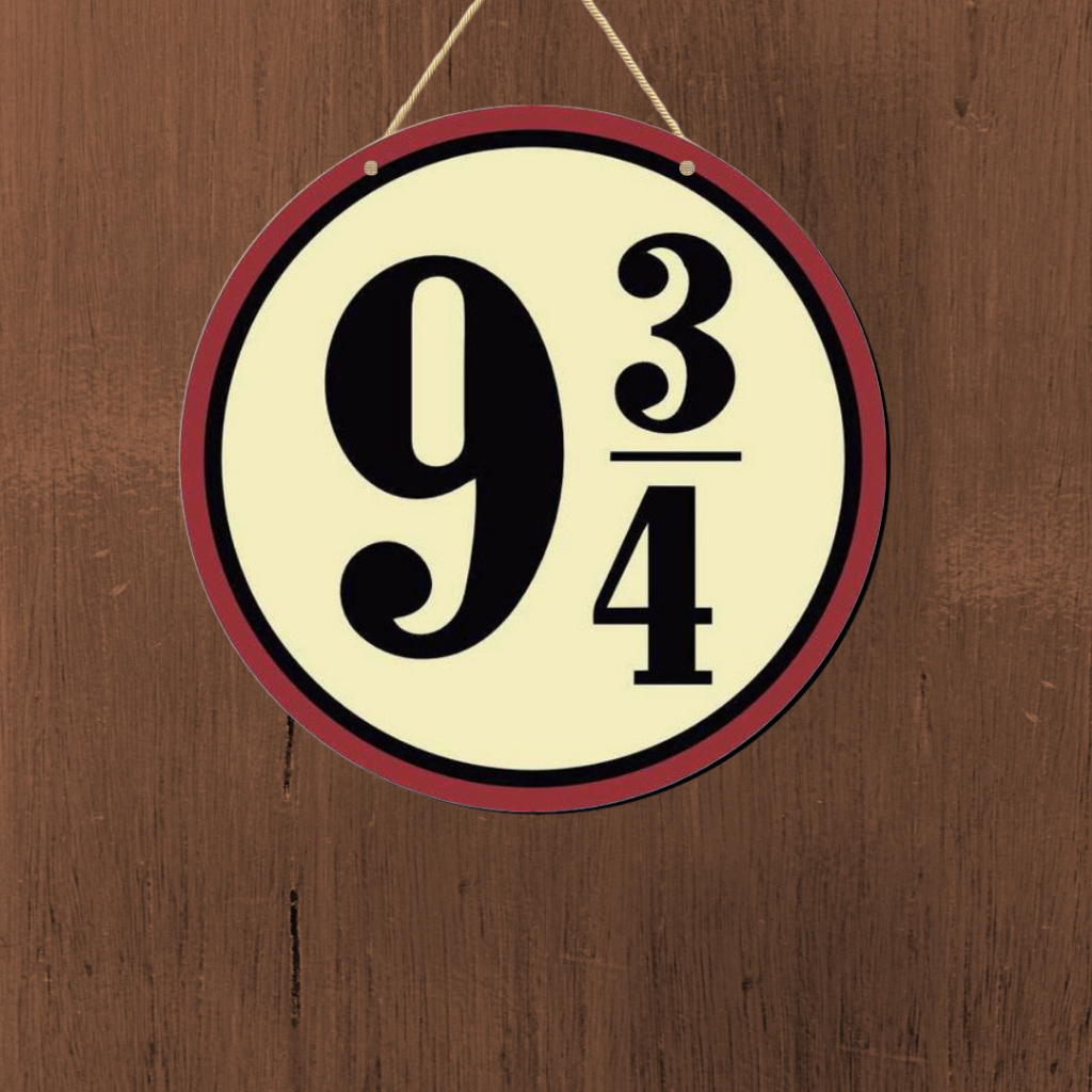 Enfeite de Porta Harry Potter | Plataforma 9 ¾ | Decoração Geek para Casa e Quarto