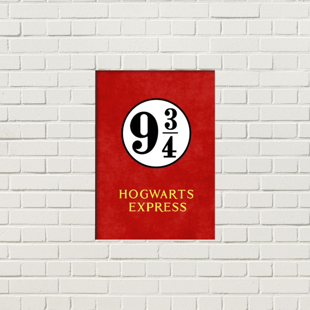 Quadros Decorativo Harry Potter Hogwarts Plataforma e Casas Para Decoração Quarto Sala Tamanho 30x20