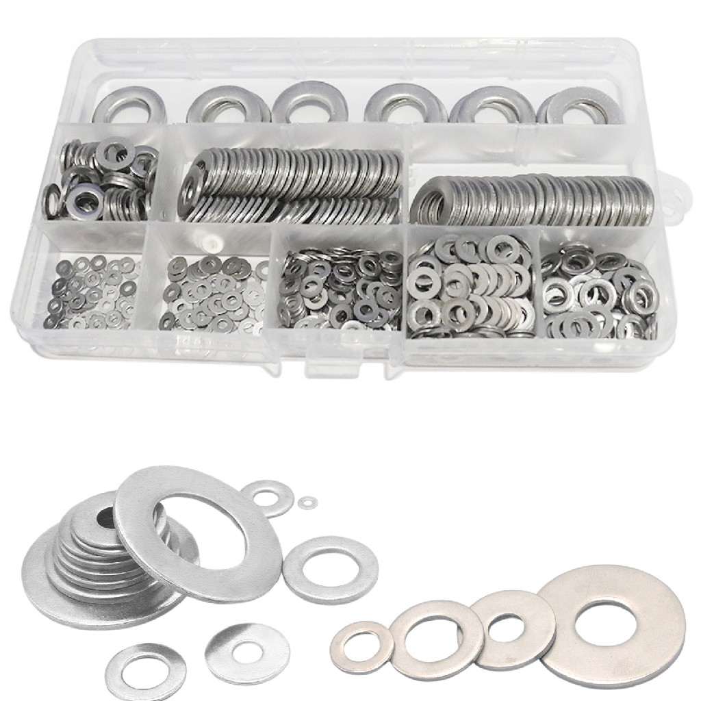 KIT 700 ARRUELAS AÇO INOX NÃO ENFERRUJA M2 M5 M6 M8 M10 M12