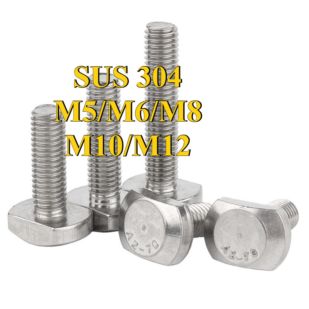 Parafuso Em T De Aço Inoxidável 304 , De Ranhura De Molde GB37 Placa Forma De M5/M6/M8/M10/M12 * L12-70mm GHA
