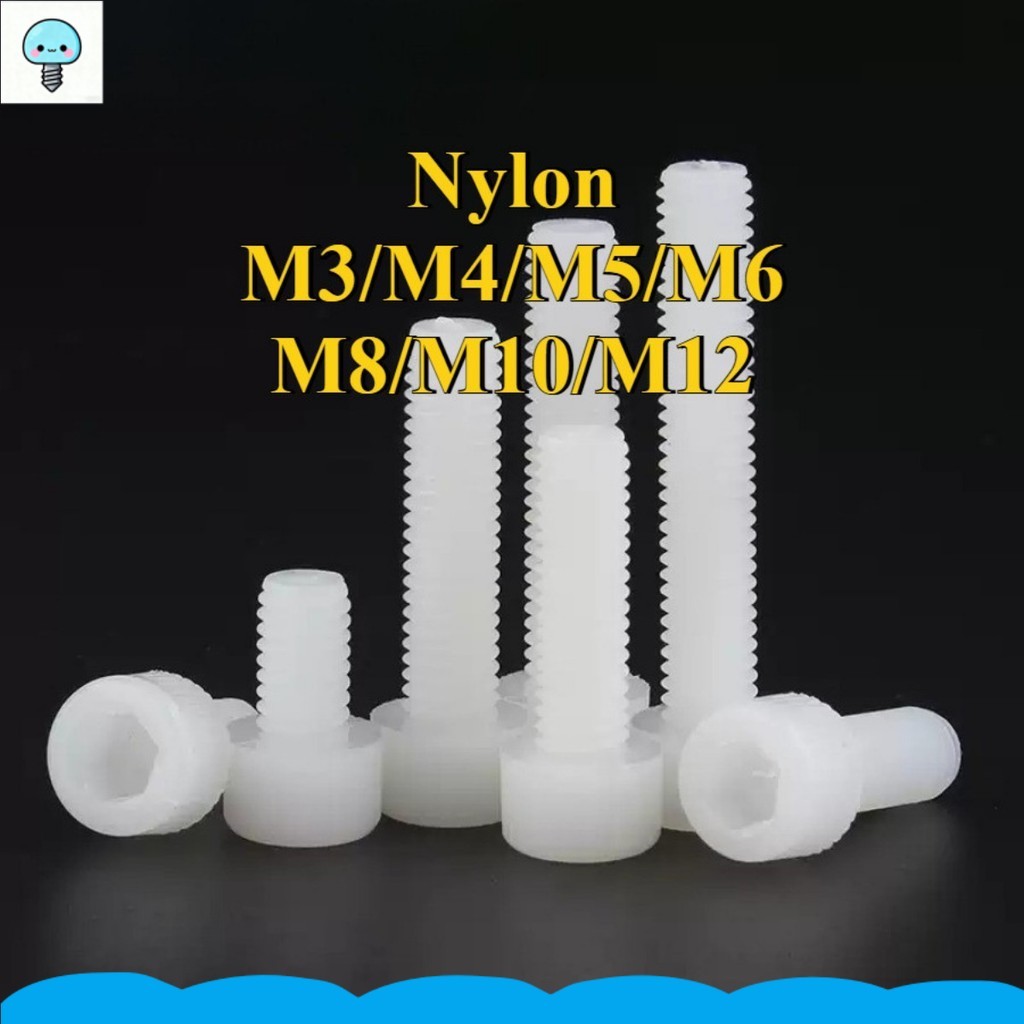 Parafuso Hexagonal De Nylon Branco , Cabeça De Copo De Plástico , De Isolamento M3/M4/M5/M6/M8/M10/M12 * L4-100mm GHA
