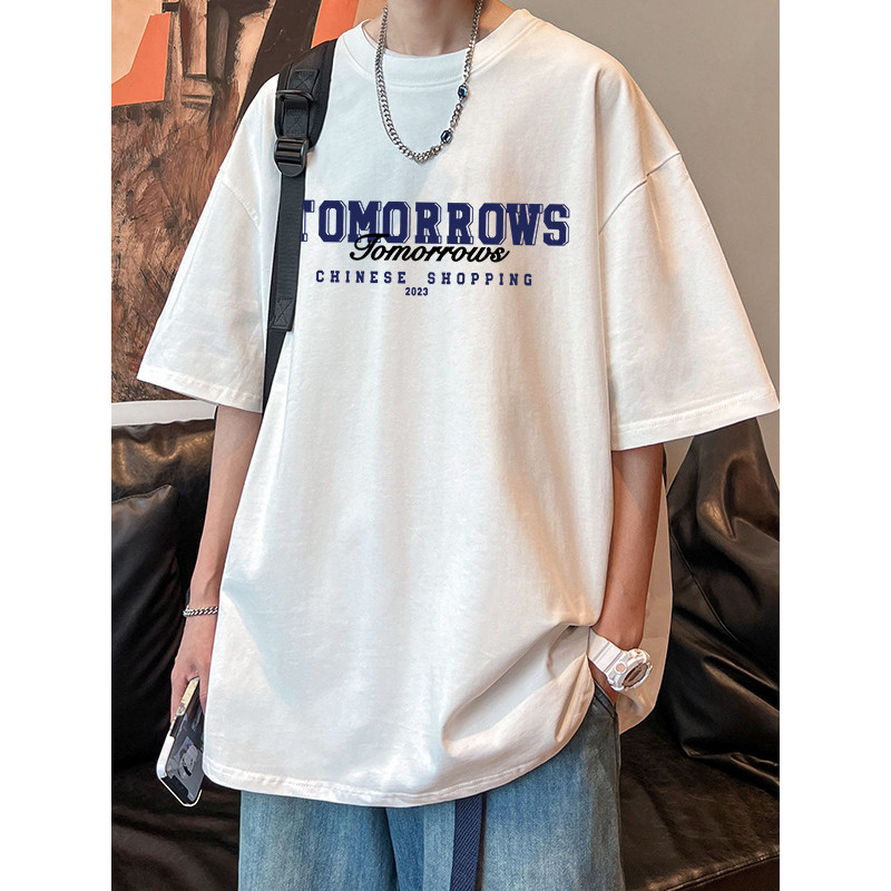 Street Wear bonito 2026 novo estilo 100% algodão camiseta masculina americano high street estudantes do ensino médio man