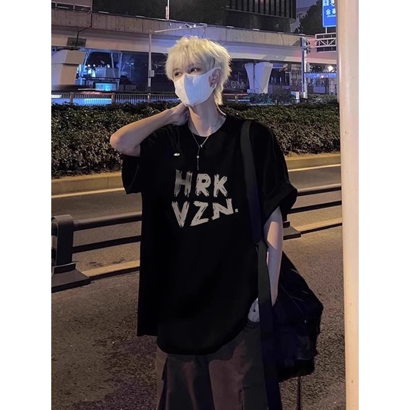 Seda gelo Solona estilo preguiçoso high-End carta meninos meninas camiseta de manga curta americano high Street meia man