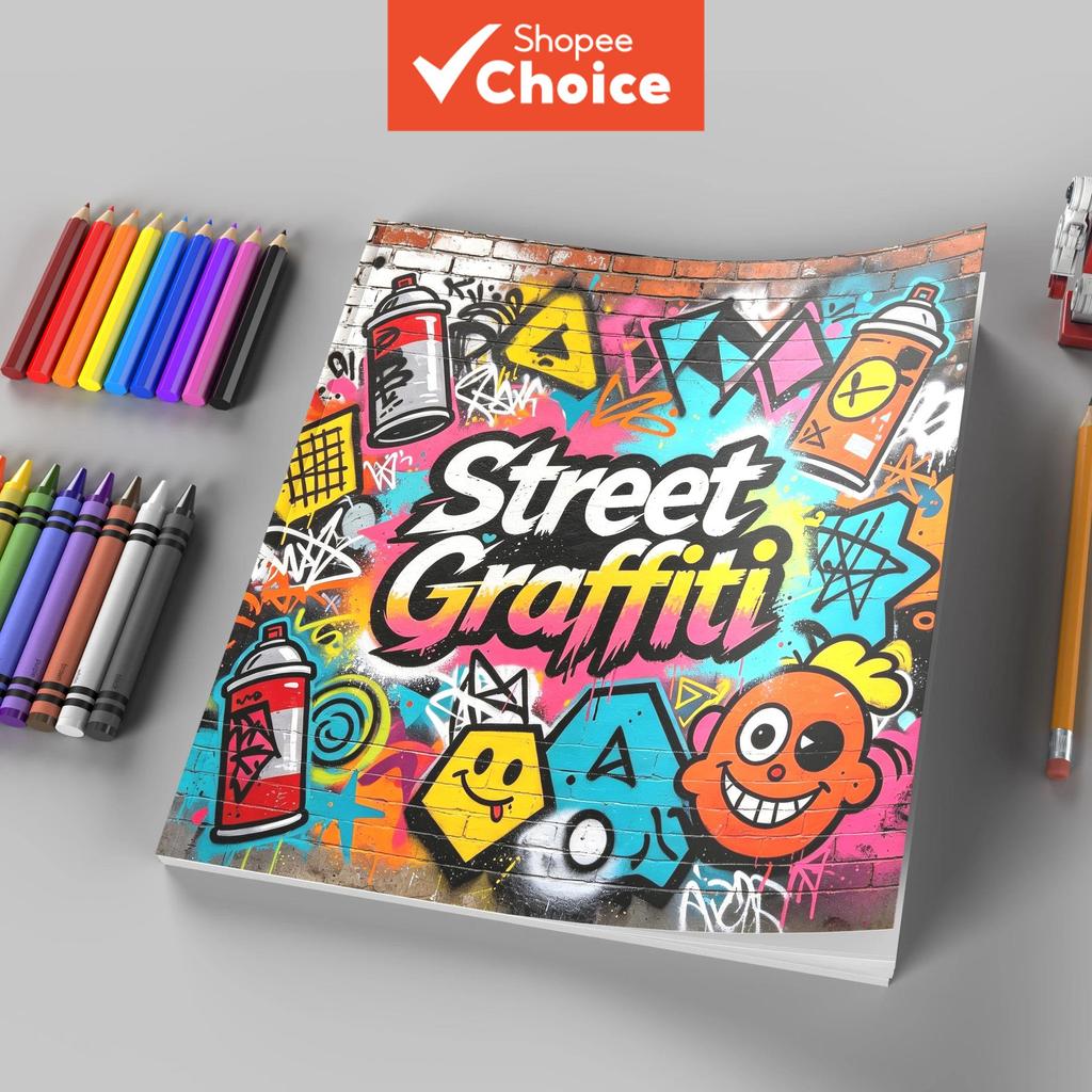 Livro de Colorir Urbano Graffiti - Designs Audaciosos para Adultos - Padrões Fáceis, Arte Fofa, Presente de Volta às