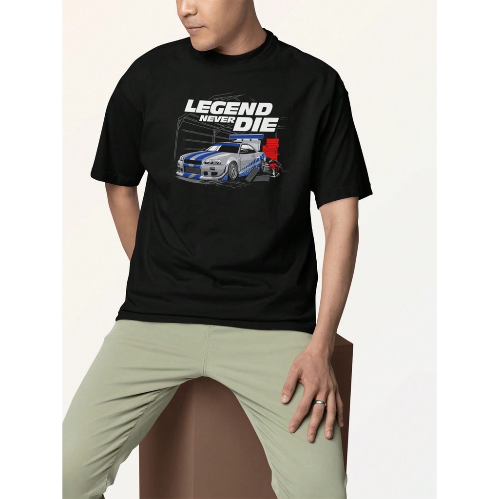 Camiseta Camisa Masculina Unissex  Streetwear Gola Redonda Estampa Grande - Car Carro Nissan GTR R34 W12