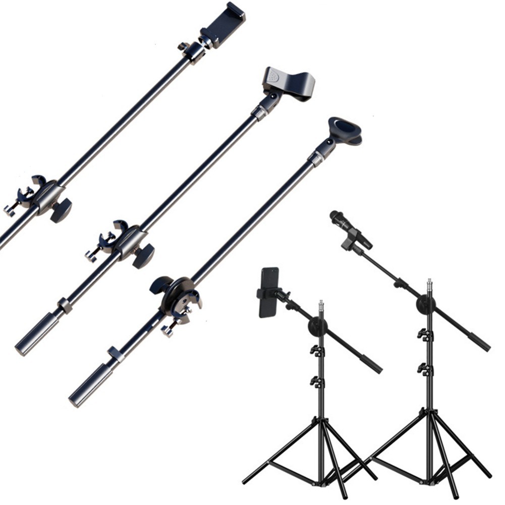 [Estoque Pronto] Microfone Giratório Para Suporte Boom Arms Mic Clip De Extensão Telefone 55CM-SALE