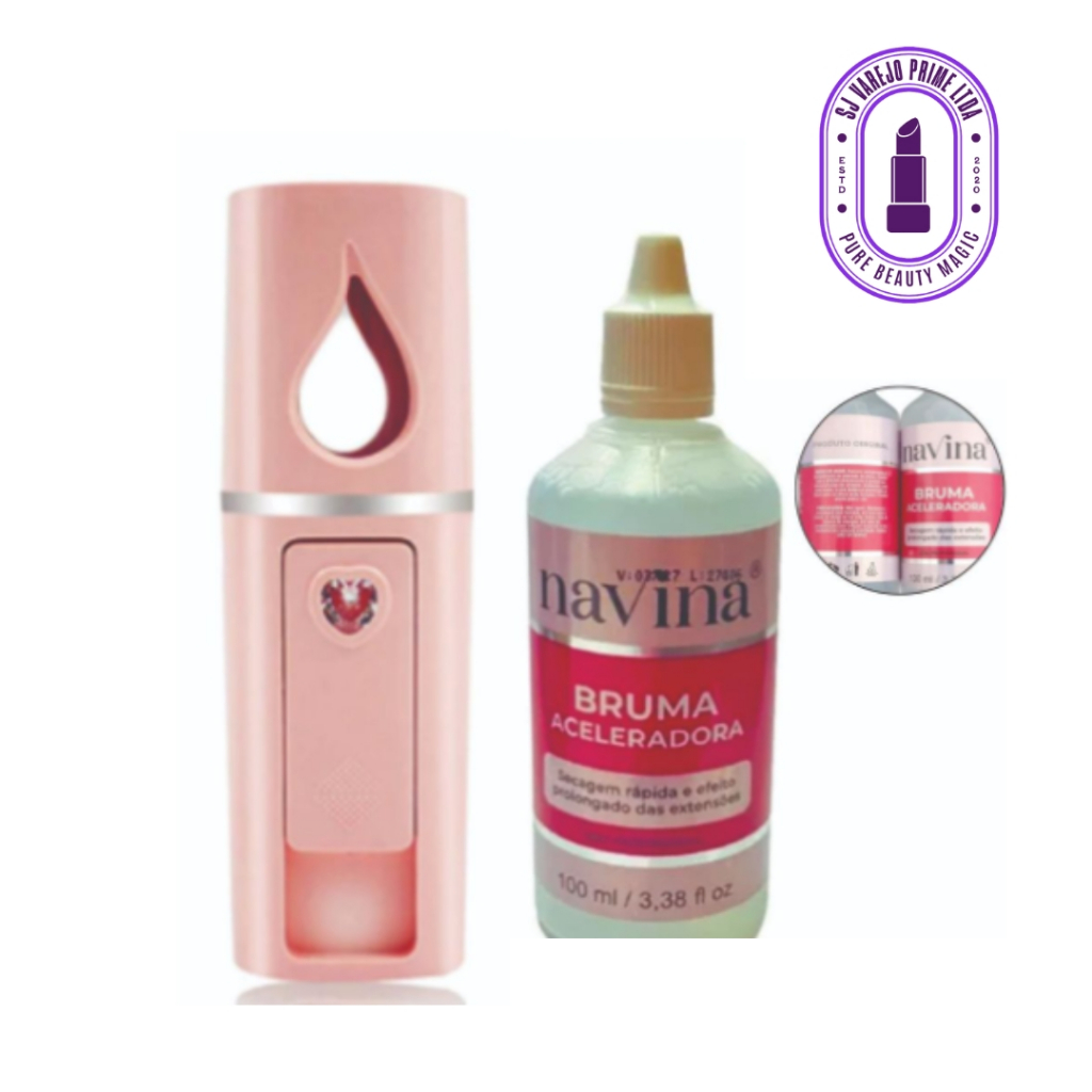 Navina: Bruma Aceleradora de Crescimento de Cílios 100ml + Nano Vaporizador para Extensão de Lash