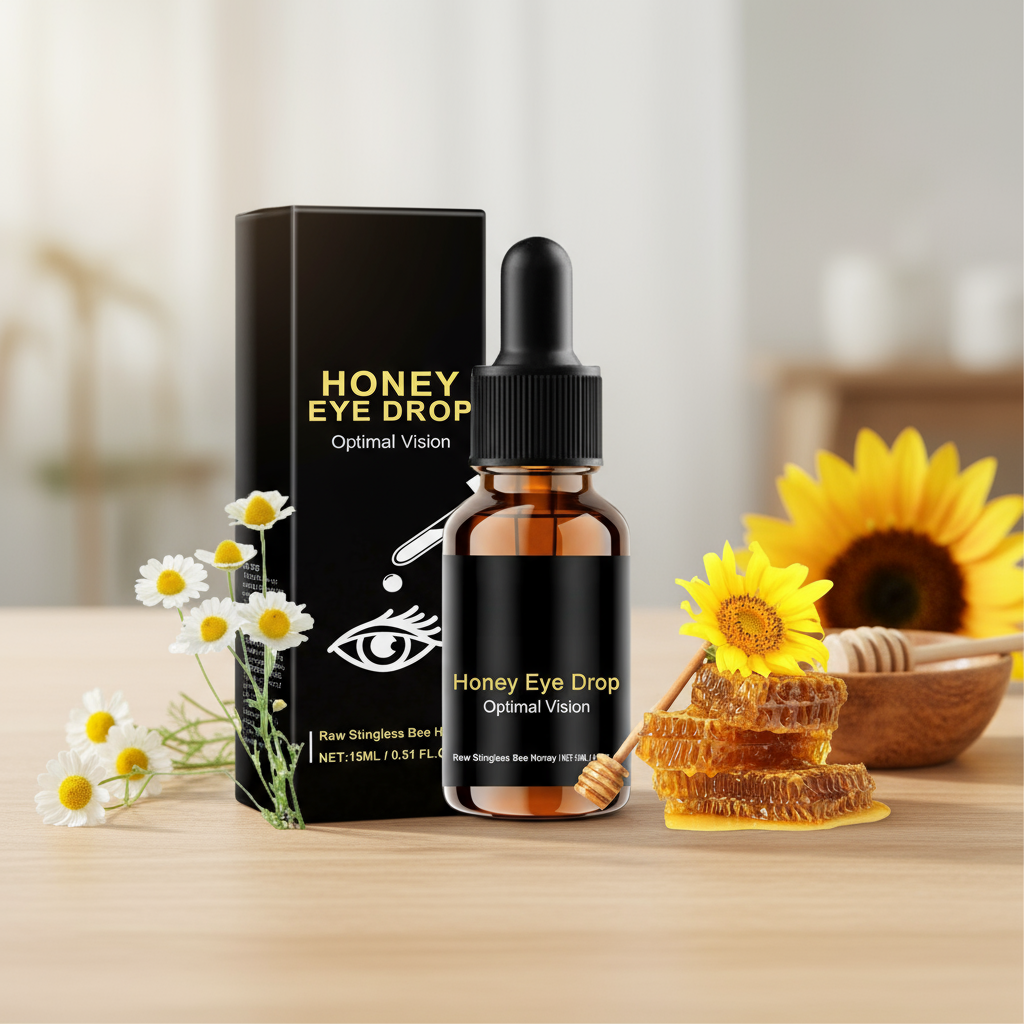 Gotas Oculares de Mel de Abelhas Sem Ferrão, Sérum de Mel para os Olhos, 15ml