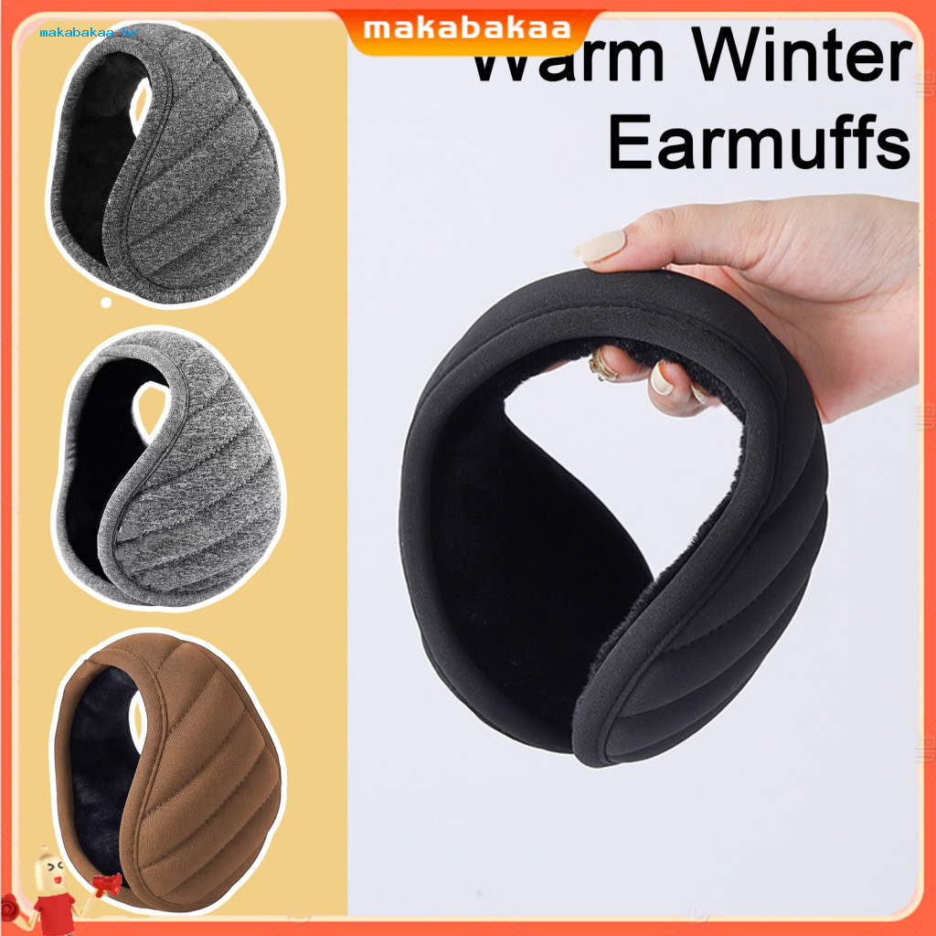 Foldable Faux Rabbit Fur Earmuffs Soft Warm Winter Ear Muffs with Thick Lining Windproof Weather Protection Comfortable