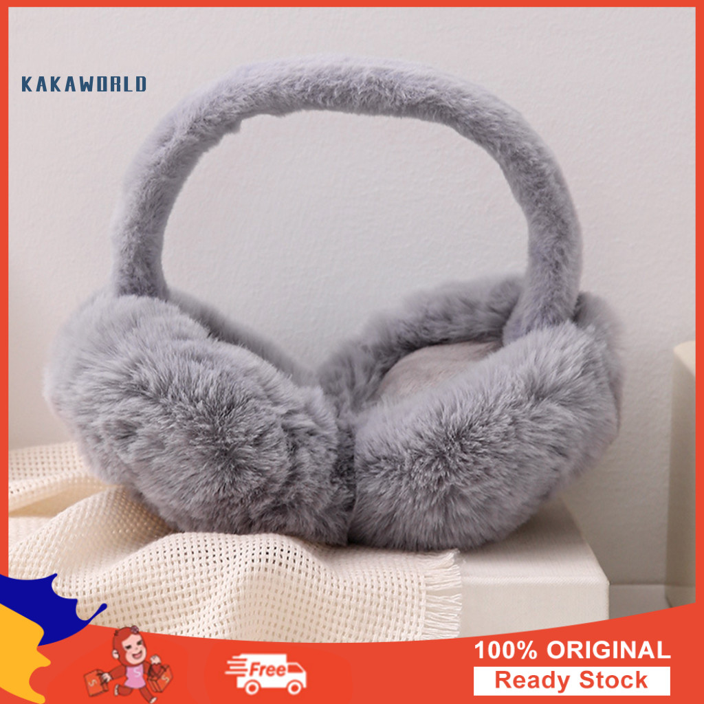 Plush Earmuffs Winter Ear Warmers Women’s Thick Foldable Windproof Anti-slip Headband for Outdoor Skiing Commuting Wea