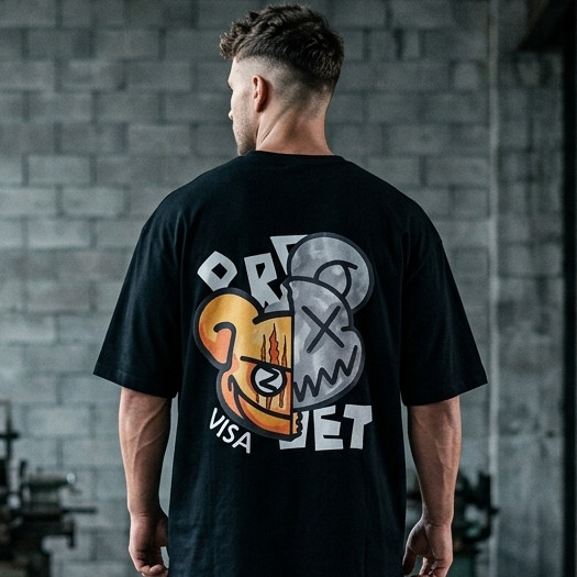 Camiseta Extended Sizes Masculino Unissex  Gráfico de desenho animado Novo Algodão