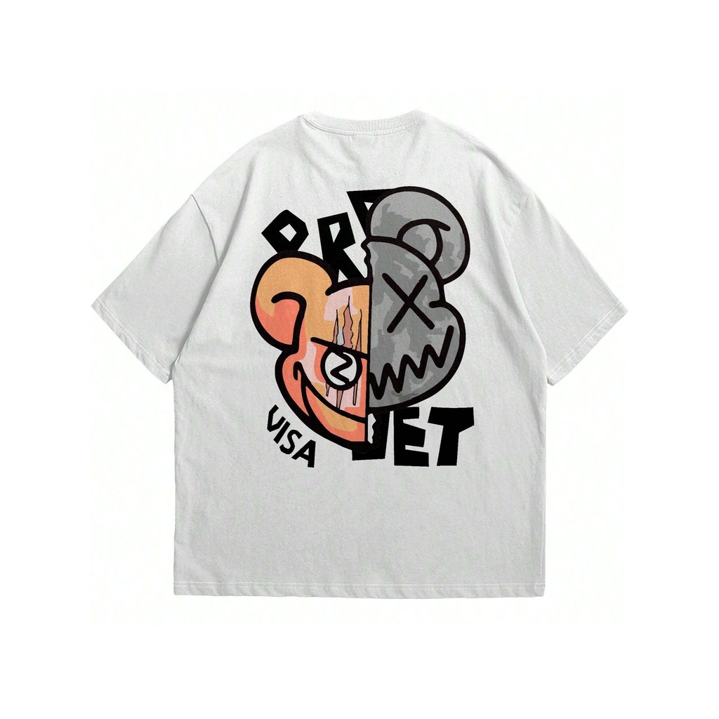 Camiseta Oversized Provedent Extended Sizes Homens Gráfico De Desenho