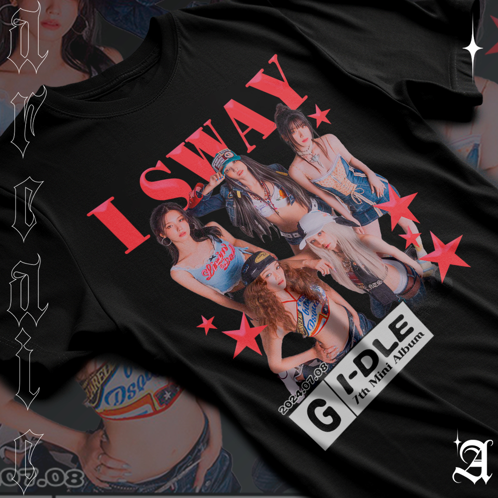Camiseta Basica Algodao (G)I-DLE girl group I Sway Sétimo Extended Play 7th Mini Álbum Unissex