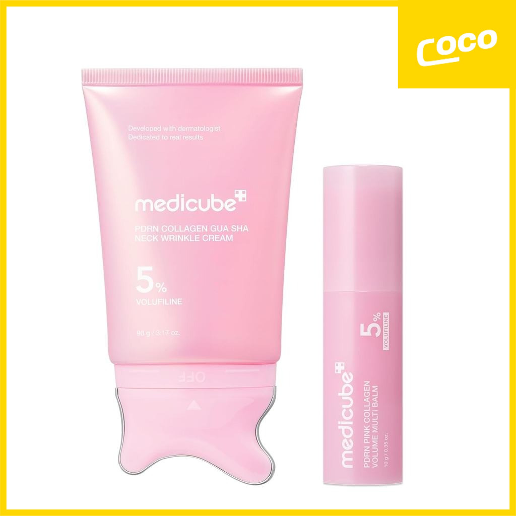 [New]medicube PDRN Pink Collagen Volume Multi Balm 10g&Collagen Gua Sha Neck Wrinkle Cream 90g