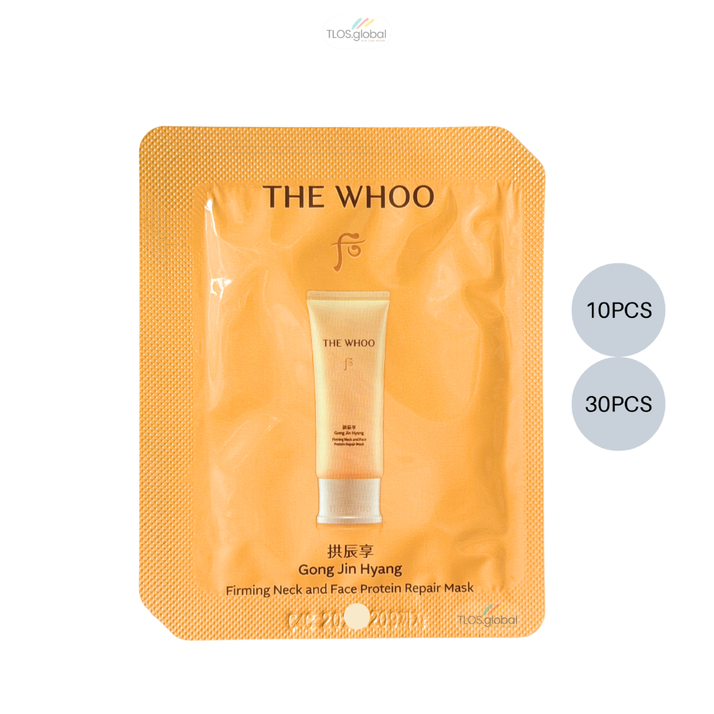 10pcs or 30pcs x 2ml THE WHOO Gong Jin Hyang Firming Neck and Face Protein Repair Mask