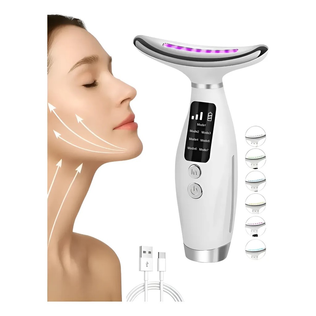 Massageador Facial Terapia LED e Efeito Lifting Neck Beauty Device