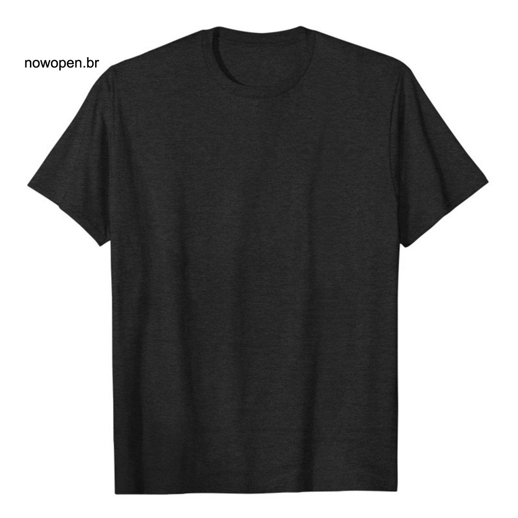 Round Neck Men Top Solid Color Tee Men’s Cotton Blend Vintage Short Sleeve T-shirt Summer for Sports Gym Streetwear Tr