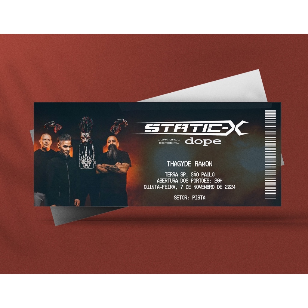 Ingresso Holográfico Personalizado Static-X