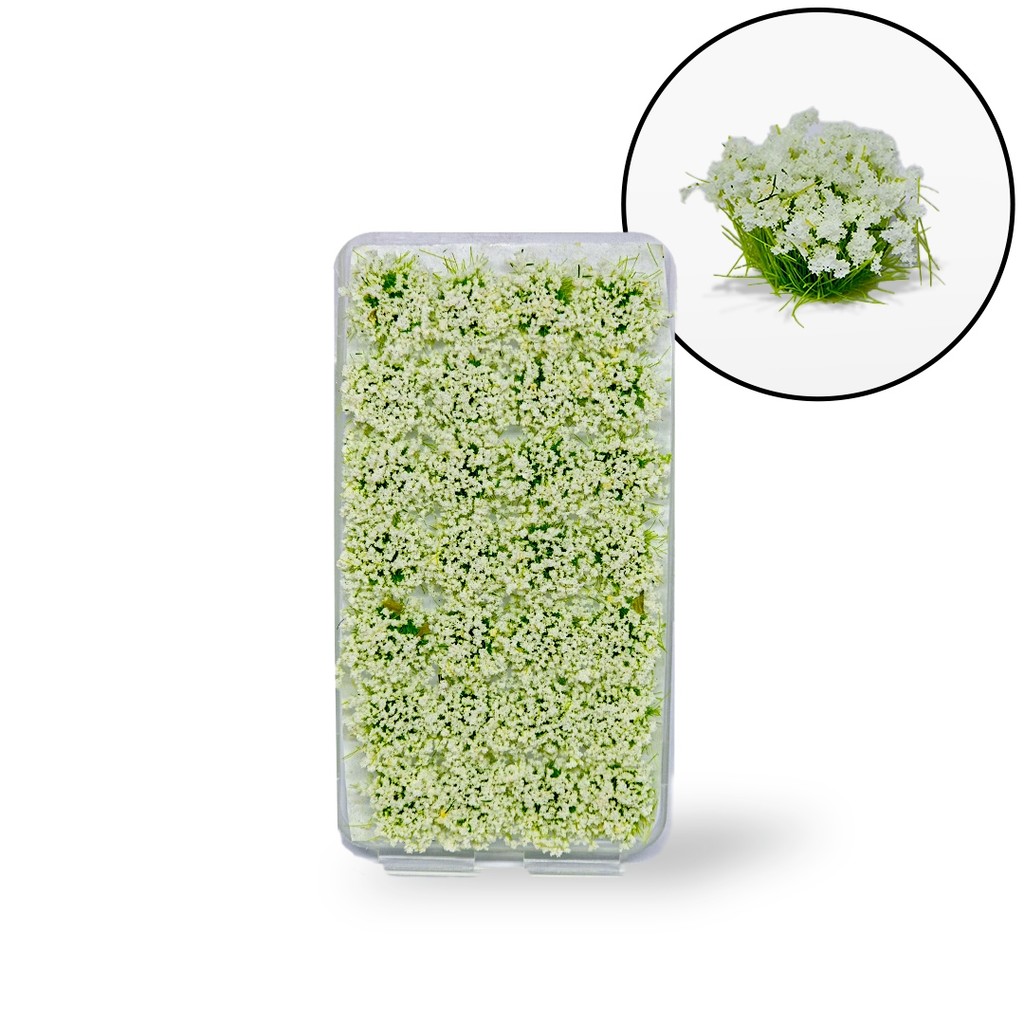 Static Grass Flowers - Grama Estática com Flores para Cenário - Flores Brancas