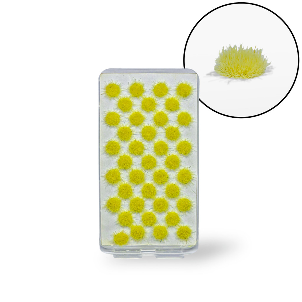 Static Grass - Grama Estática Formato Redondo Arbustos para Cenário RPG - Amarelo Gema