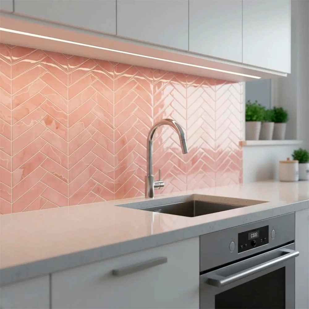 Pastilha Adesiva Resinada Espinha De Peixe Marble Goiaba