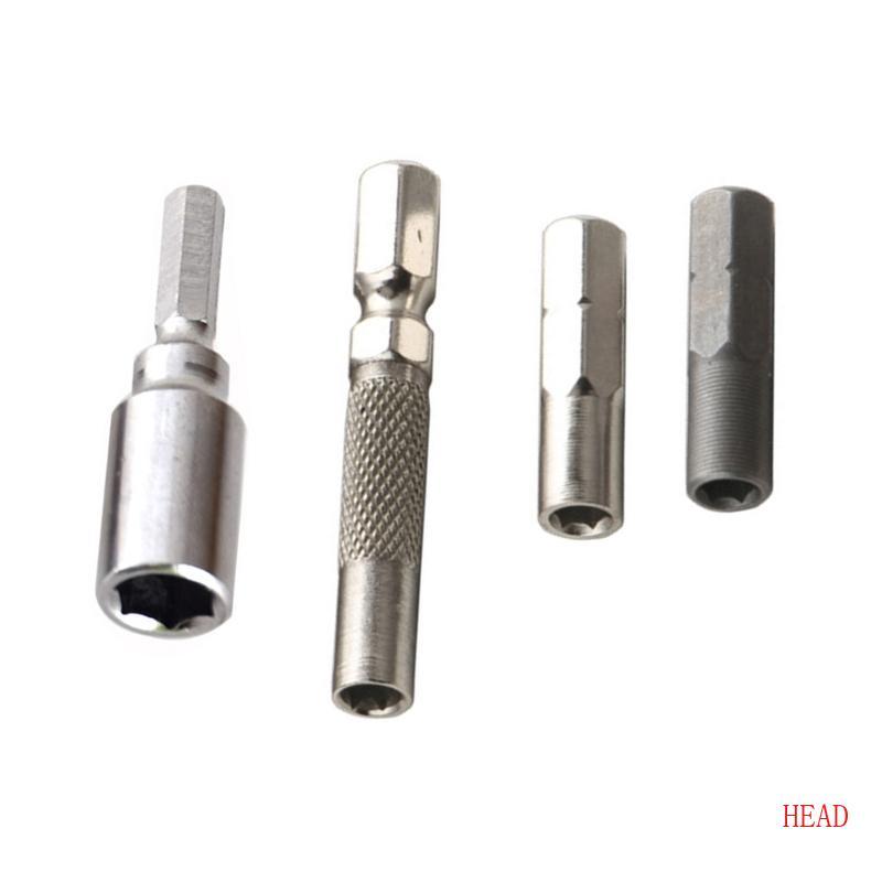Conjunto Conversão Haste Hexagonal HEAD 4 Unidades Para Troca Broca 6 35 Mm E 4 Ferramenta