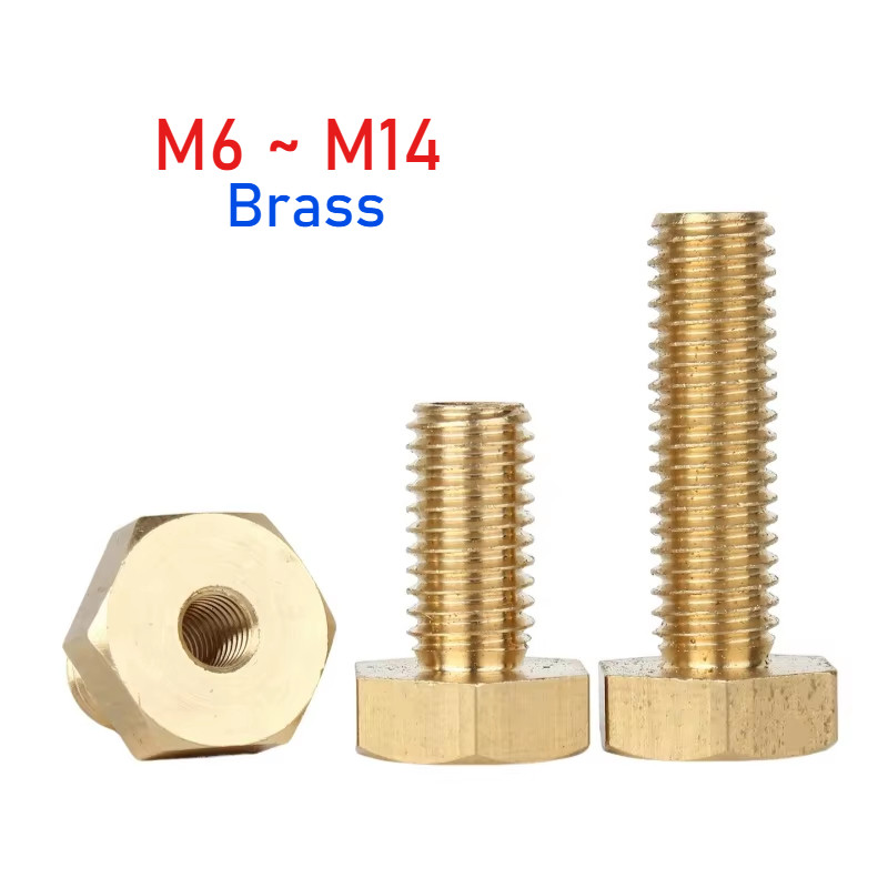 M6 M8 M10 M12 M14 Latão Hex Head Hollow Parafusos Hexagonais Externos Com Furo Passante Rosca Interna