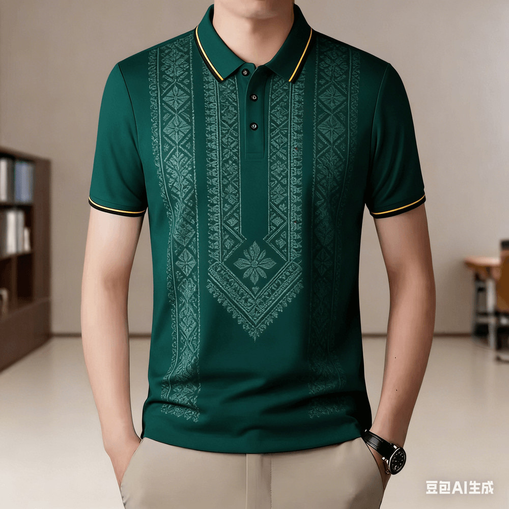 Camisa Polo Masculina Para Roupas Masculinas Barong Estilo Vintage Topos Casual De Manga Curta Ao Ar Livre Street wear 5