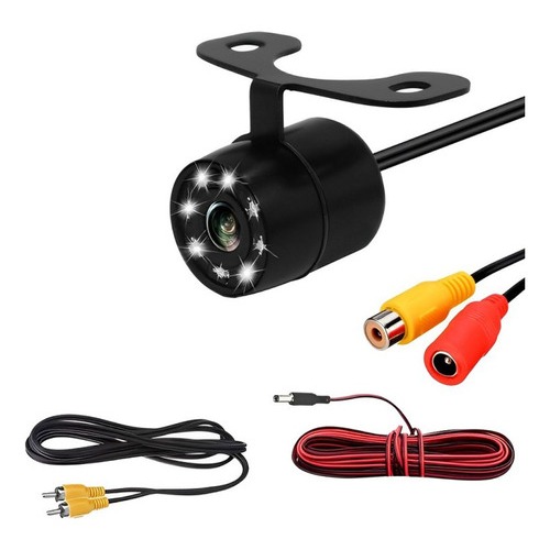 Câmera Ré Automotiva 8 Leds Hd Infravermelho Visão Noturna