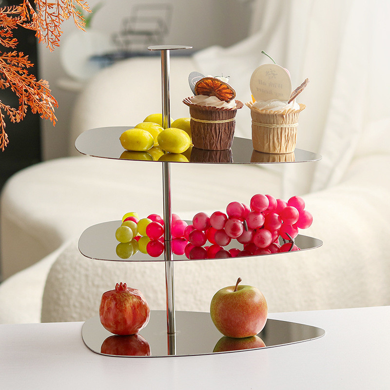 Nordic dessert table cake display stand, three-tier fruit tray, dried fruit tray, snack display rack, model home decorat
