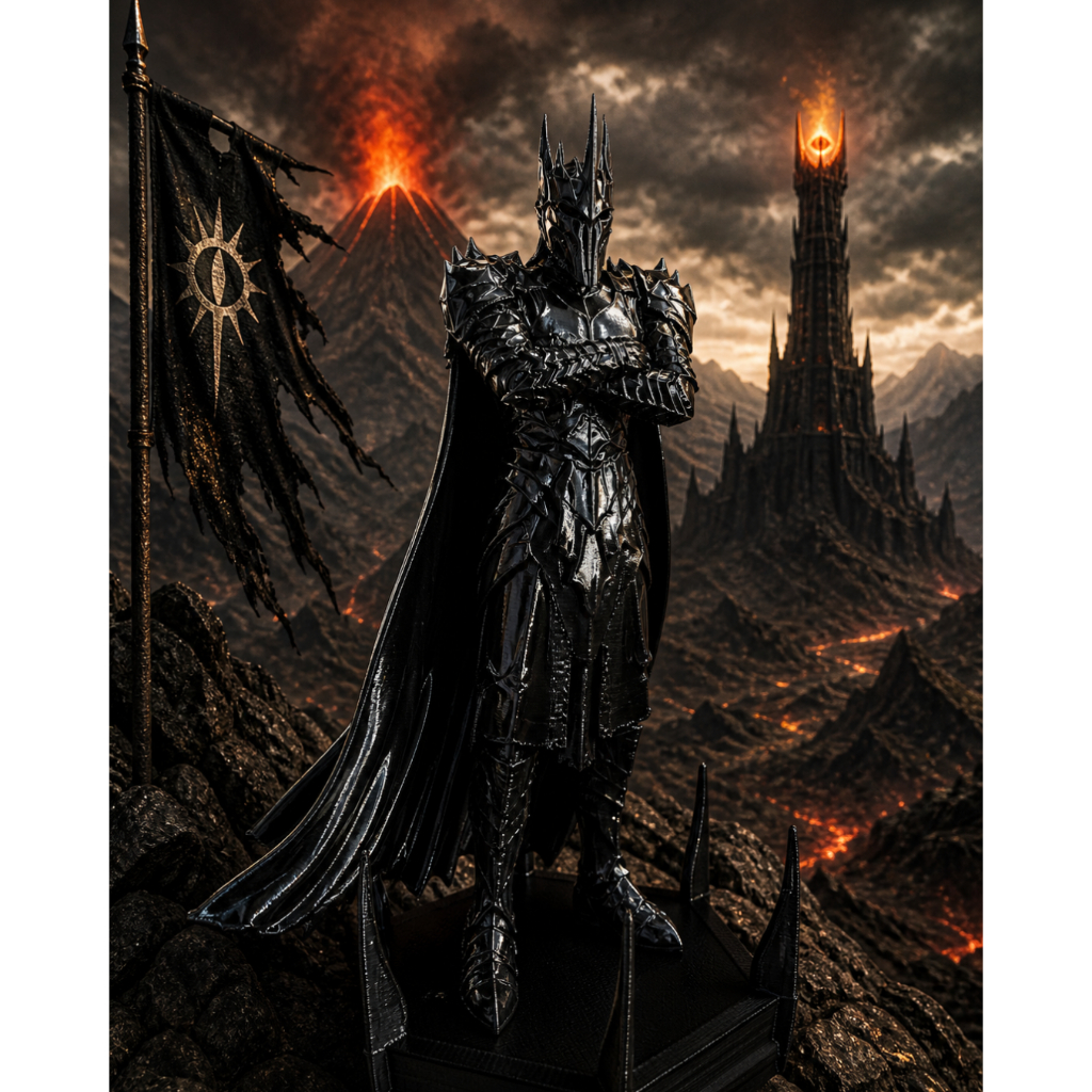 Estátua Sauron Senhor dos Anéis 3D Premium | Action Figure Colecionável Geek VallTech | Decoração Gamer Épica