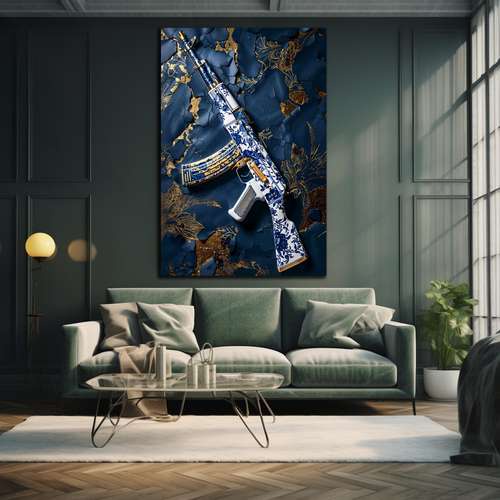 quadro decorativo Foto a car marmorizada azul para sala quarto cozinha hall /sem moldura