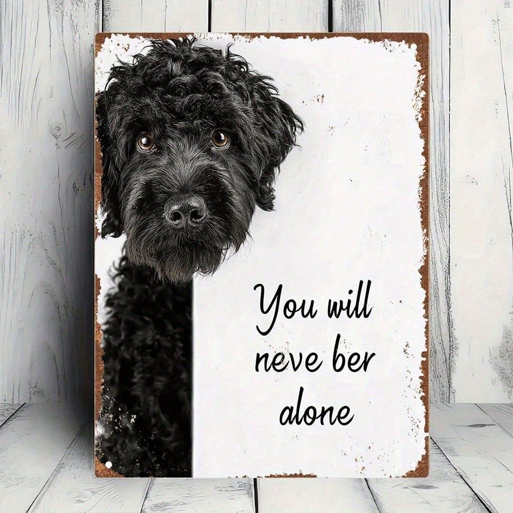 CIFbuy Metal Dog Wall Art Cute Labradoodle Espreitando Sinal Decoração De Casa