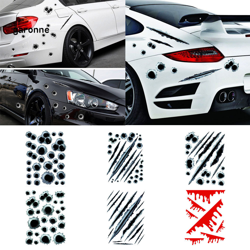 GA-Bullet Hole Print Car Styling Adesivo Corpo Janela Reflexiva Decoração Decalque